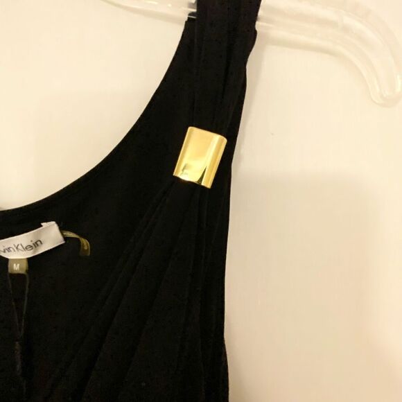 NWT Calvin Klein Black Maxi Dress with relaxed fit upper. Size M. - Picture 3 of 7